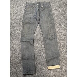 Wallace & Barnes Slim-Fit Indigo Selvedge Denim Jeans Button Fly USA Made 28x32